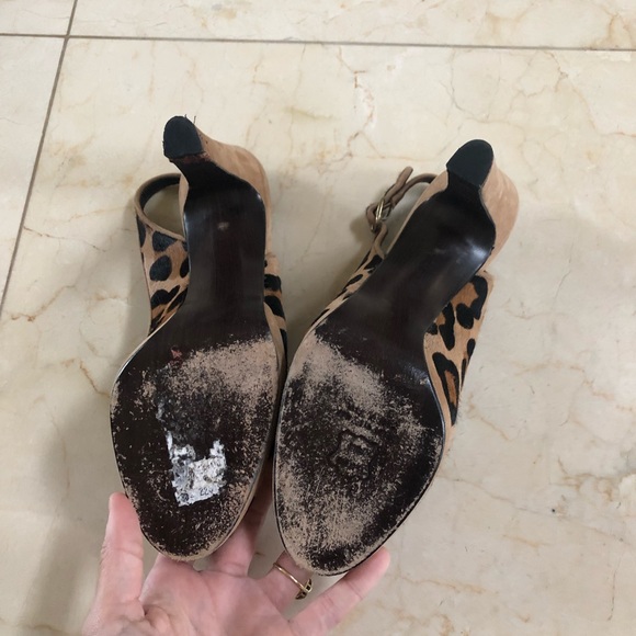 Stuart Weitzman Cheetah Open Toe Pumps Size 8 - Picture 4 of 7